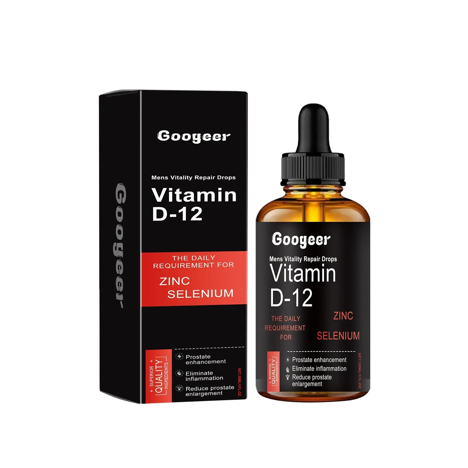 Men’s Vitality Drops – Daily Wellness Supplement with Vitamin D & Plant Extracts EPR