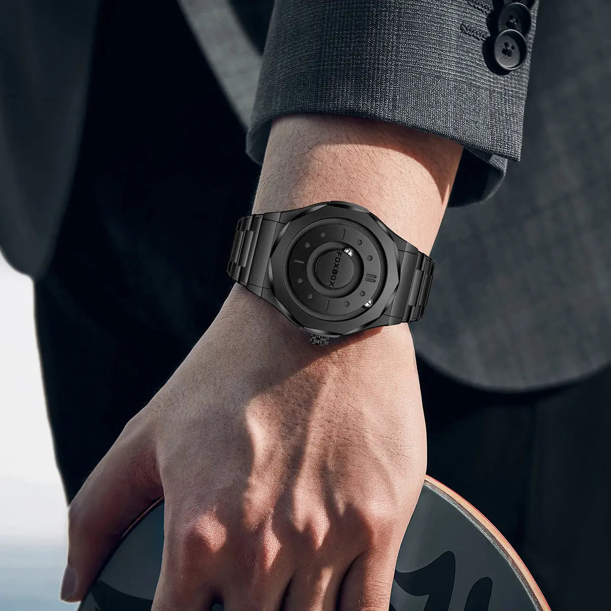 FOXBOX Magnetic Levitation Watch – Men’s Creative High-Tech Quartz Wristwatch EPR