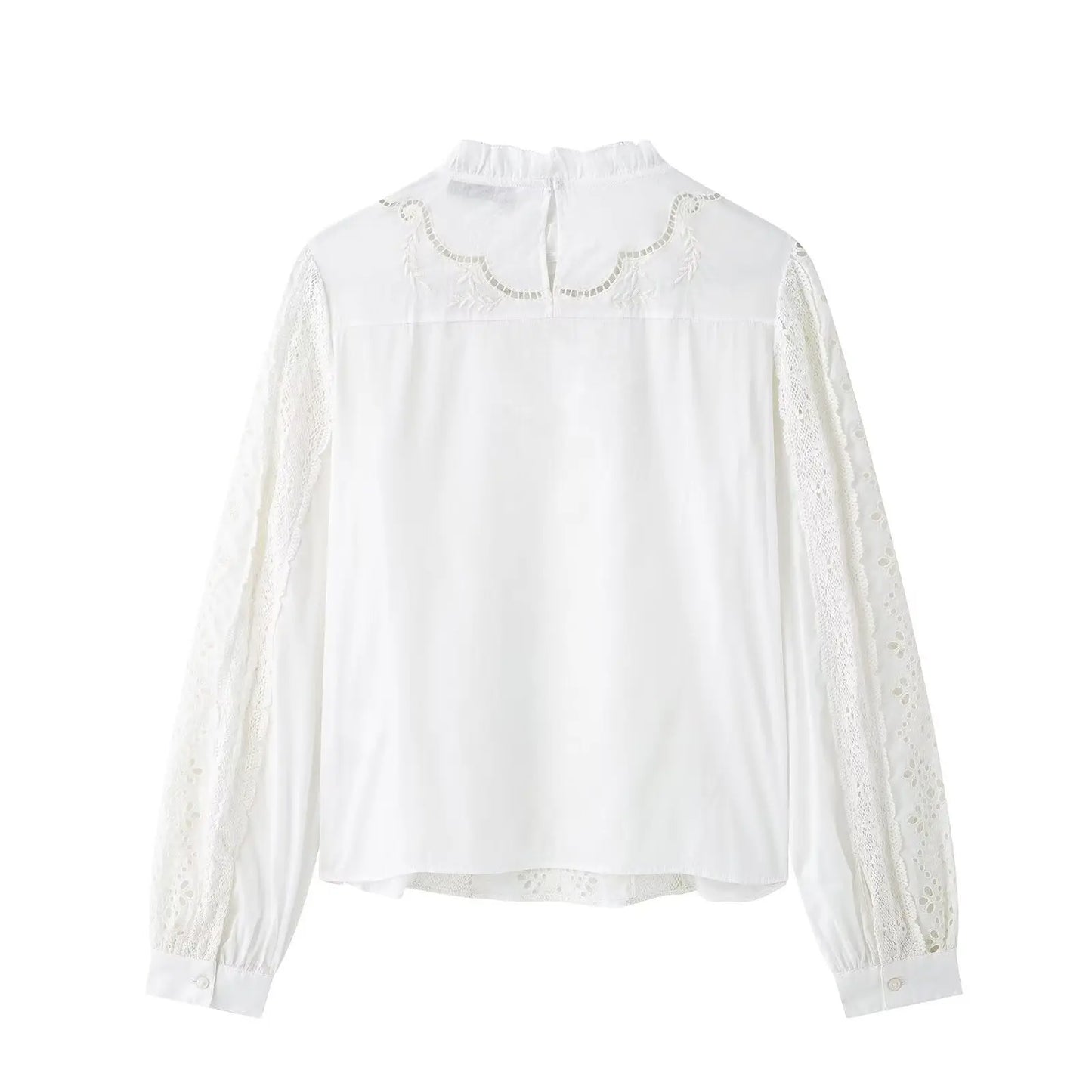 Women’s Long Sleeve Patchwork Top – Casual Round Neck Spliced Shirt (XS–L) EPR