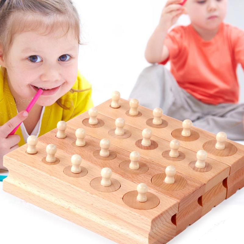 Montessori Wooden Cylinder Socket Blocks Toy | Montessori Educational Toys - EverCharm Gifts