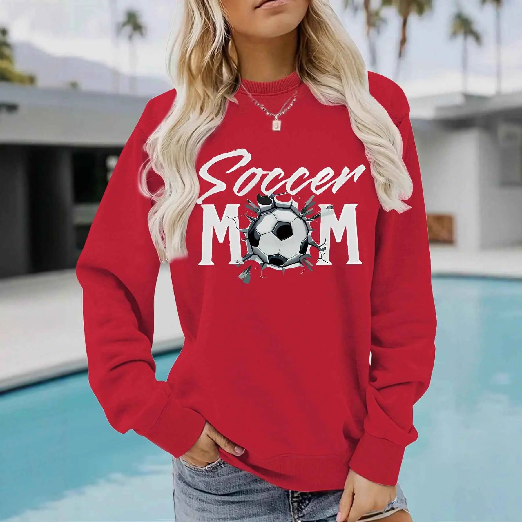 Soccer Mom Hoodie – Women’s Casual Streetwear Sweatshirt Printed Pullover