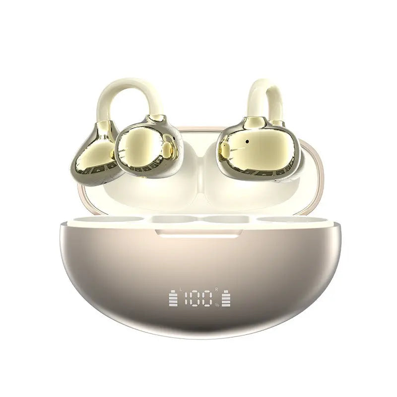 Bluetooth 5.4 Wireless Earbuds Ear Clip Headphones with Dual Device Connection TED