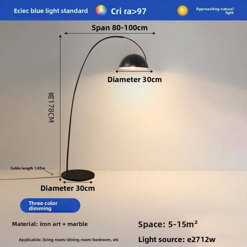 Modern Curved LED Floor Lamp with Marble Base - Dimmable Arc Floor Lamp | Free Shipping