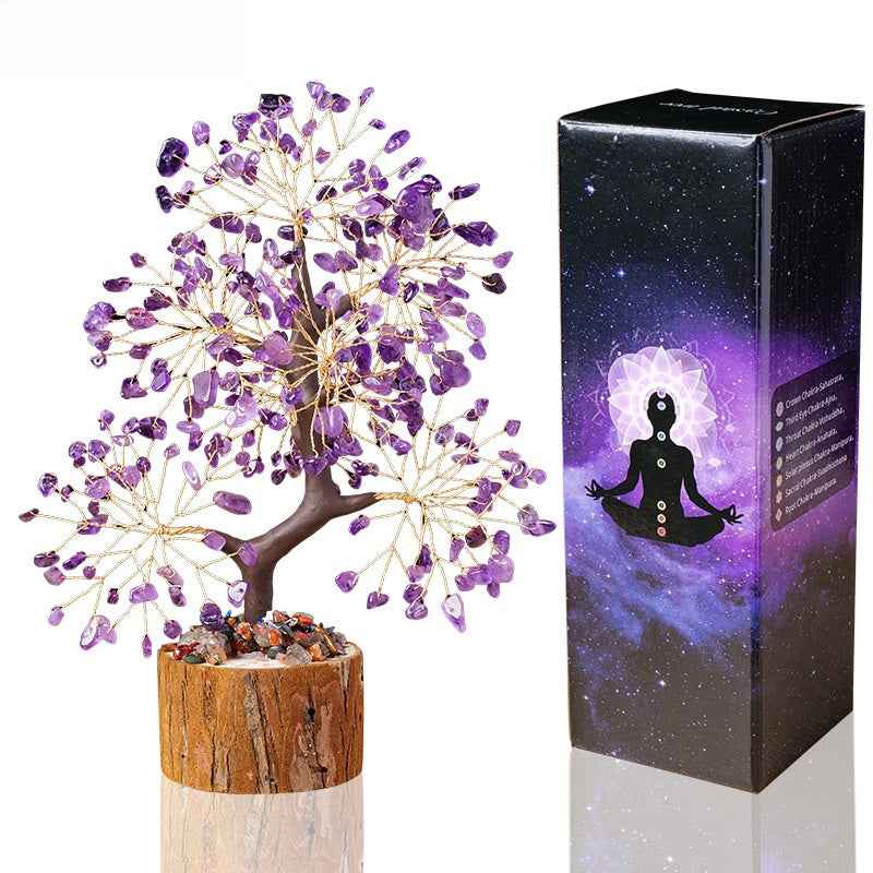 Natural Crystal Tree of Life - Healing Gemstone Decoration for Home & Gifts