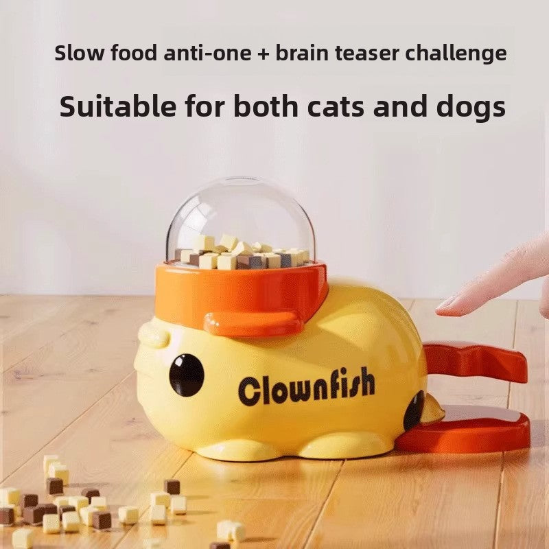 Interactive Duck Pet Feeder Toy - Rotating Treat Dispenser for Cats & Dogs | Puzzle Feeding Stress Relief Toy TED