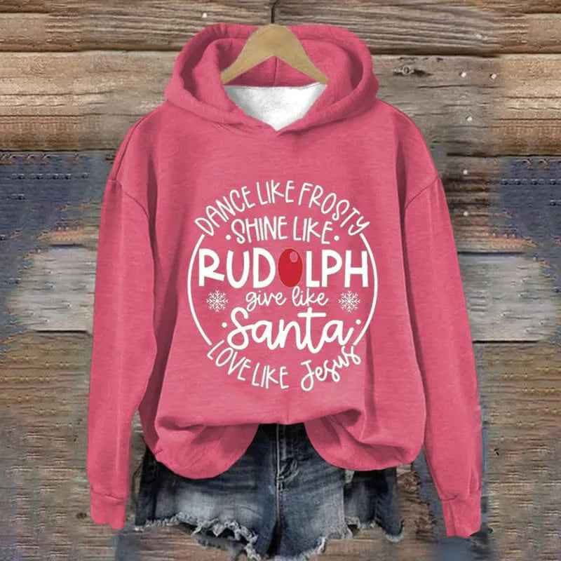 3D Christmas Hoodie - Festive Printed Pullover Sweatshirt Loose Fit Winter Hoodie