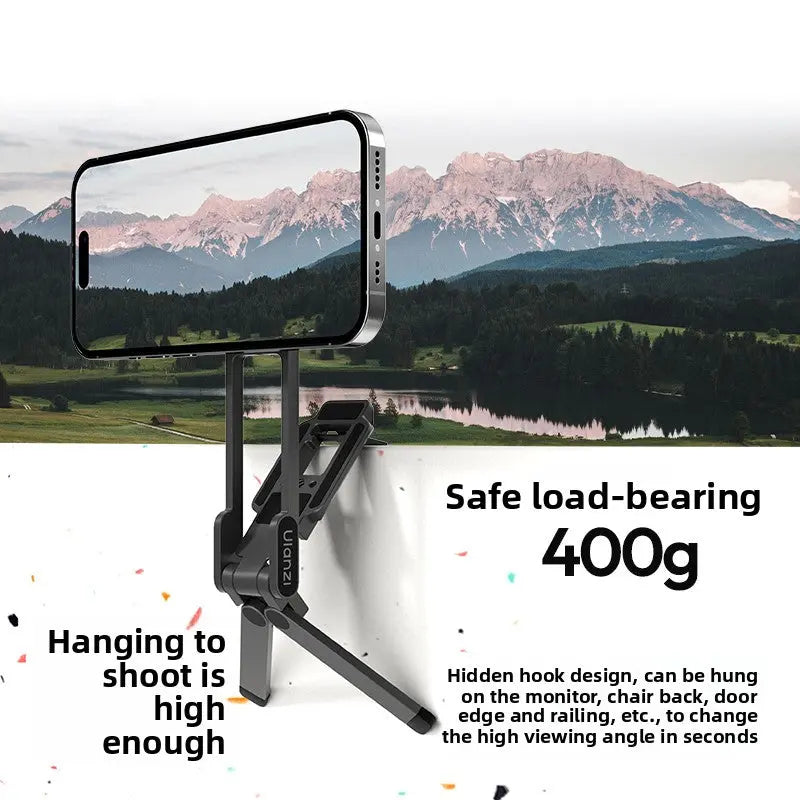 Magnetic Carabiner Phone Holder 4-in-1 Tripod Clip Stand Anti-Shake Outdoor Mount TED