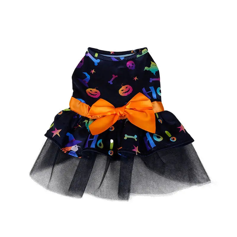 Halloween Dog Costume Cape – Skull & Colorful Pet Outfit | Spooky Dog Clothes for Small to Large Dogs CJ