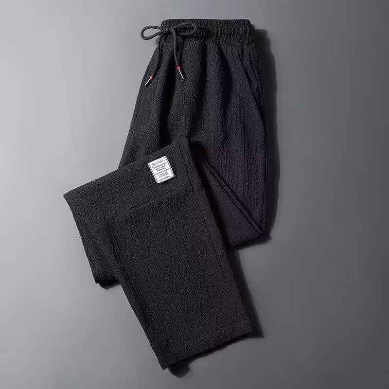 Ice Silk Wide Leg Pants - Lightweight Breathable Casual Straight Pants for Men