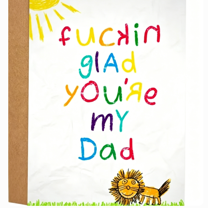 Funny Fathers Day Card - Humorous Modern Dad Card | Free Shipping