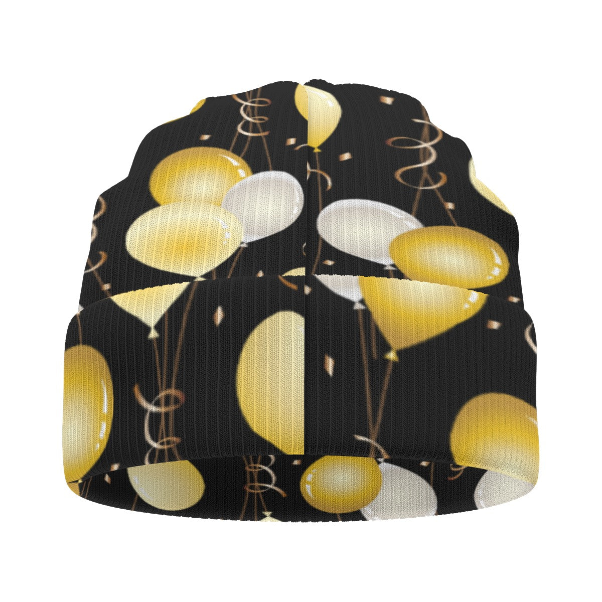New Year’s All-Over Print Knitted Hat – Festive Winter Beanie Cap | Cozy Holiday Knit Hat for Men & Yoycol
