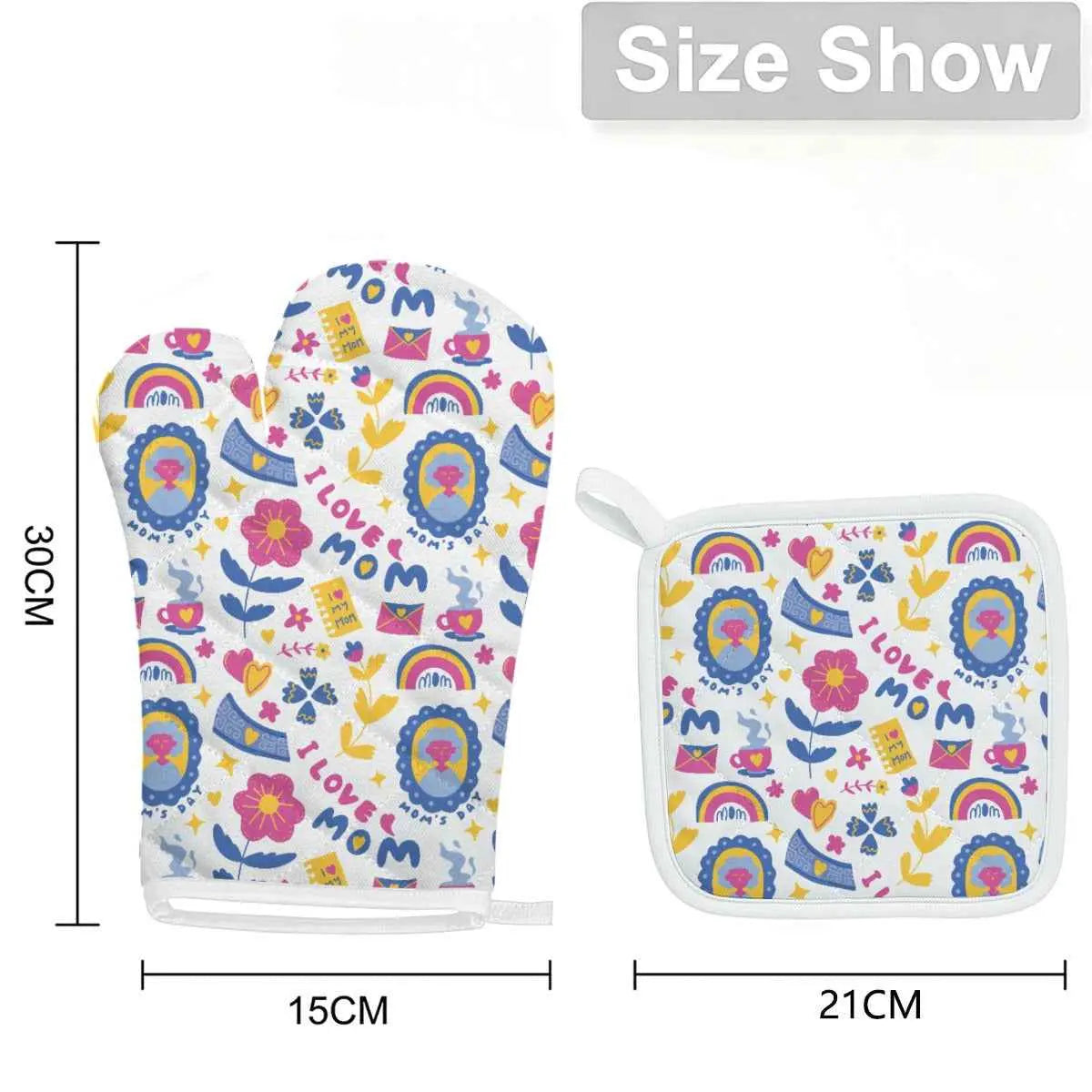 Mother’s Day Heat-Resistant Kitchen Gloves & Pad Set