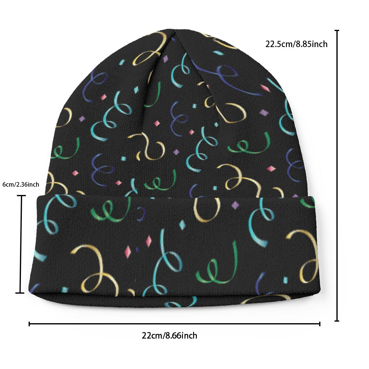 New Year’s All-Over Print Knitted Hat – Festive Winter Beanie Cap | Cozy Holiday Knit Hat for Men & Yoycol