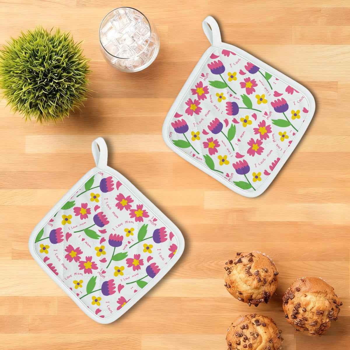 Mother’s Day Heat-Resistant Kitchen Gloves & Pad Set