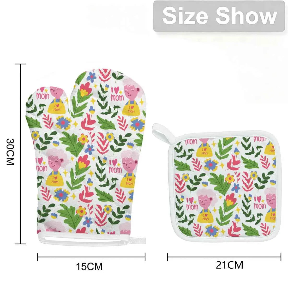 Mother’s Day Heat-Resistant Kitchen Gloves & Pad Set
