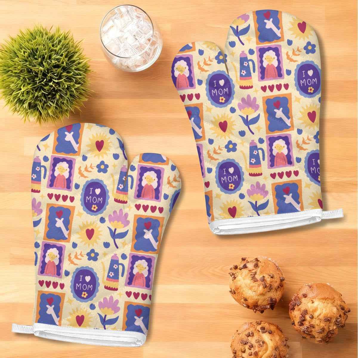 Mother’s Day Heat-Resistant Kitchen Gloves & Pad Set