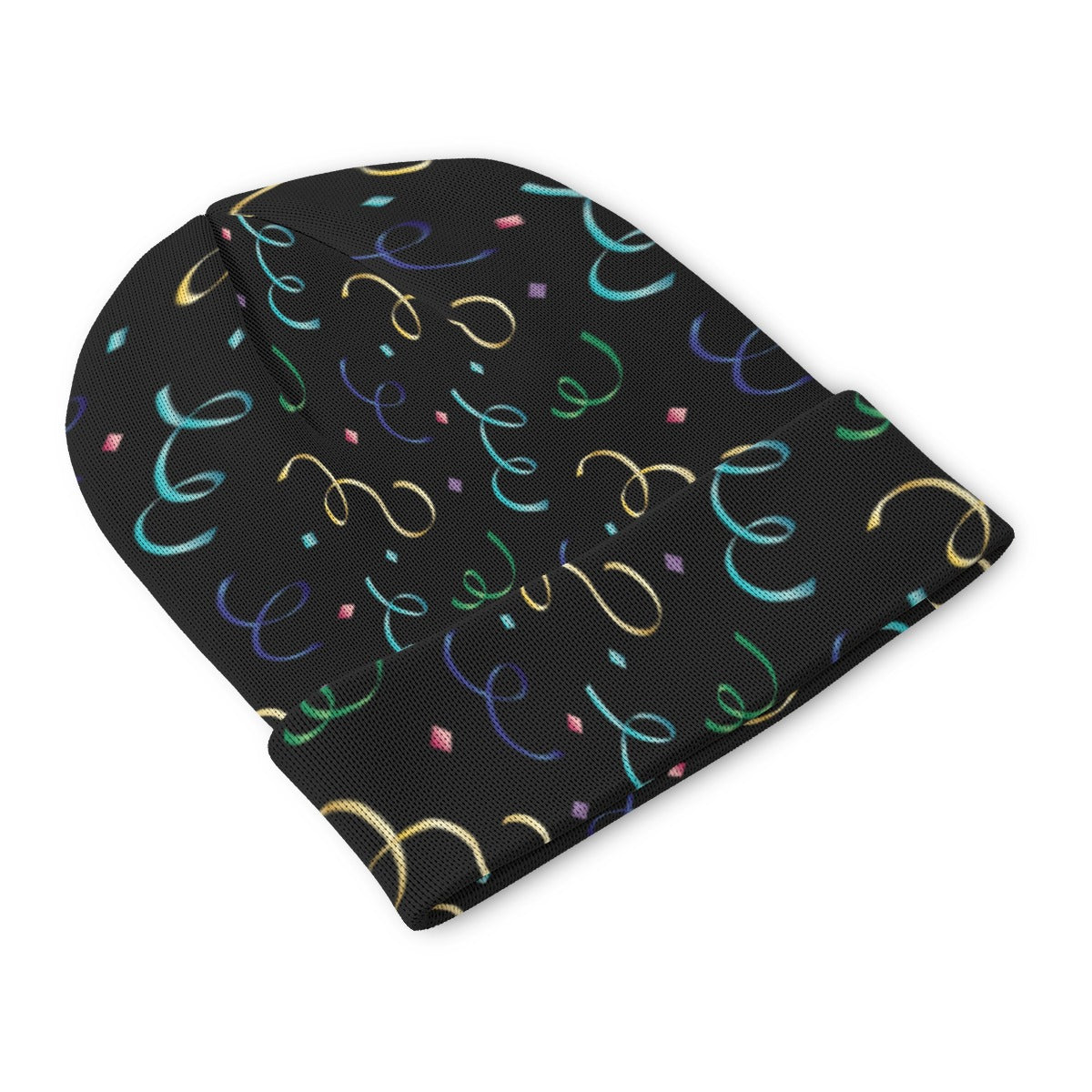New Year’s All-Over Print Knitted Hat – Festive Winter Beanie Cap | Cozy Holiday Knit Hat for Men & Yoycol