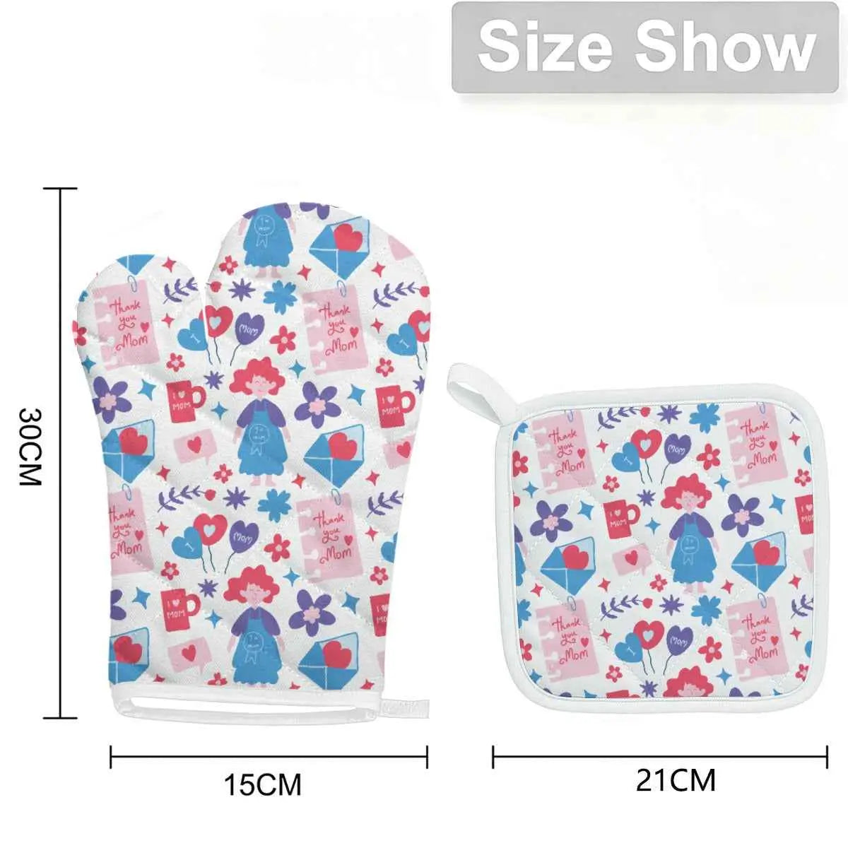 Mother’s Day Heat-Resistant Kitchen Gloves & Pad Set