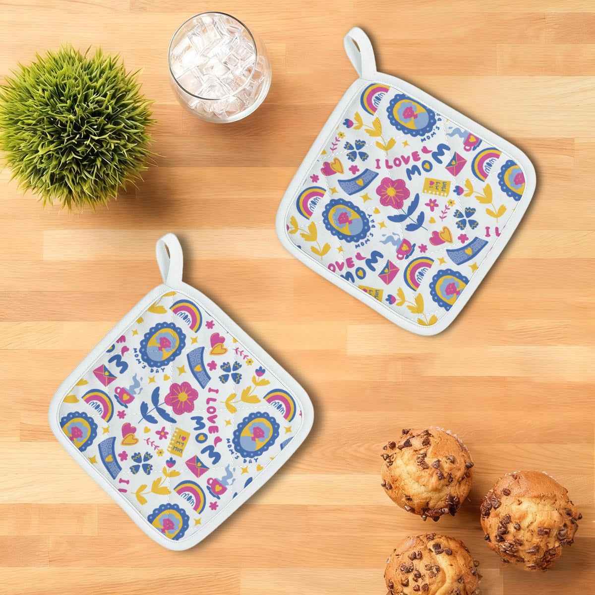 Mother’s Day Heat-Resistant Kitchen Gloves & Pad Set