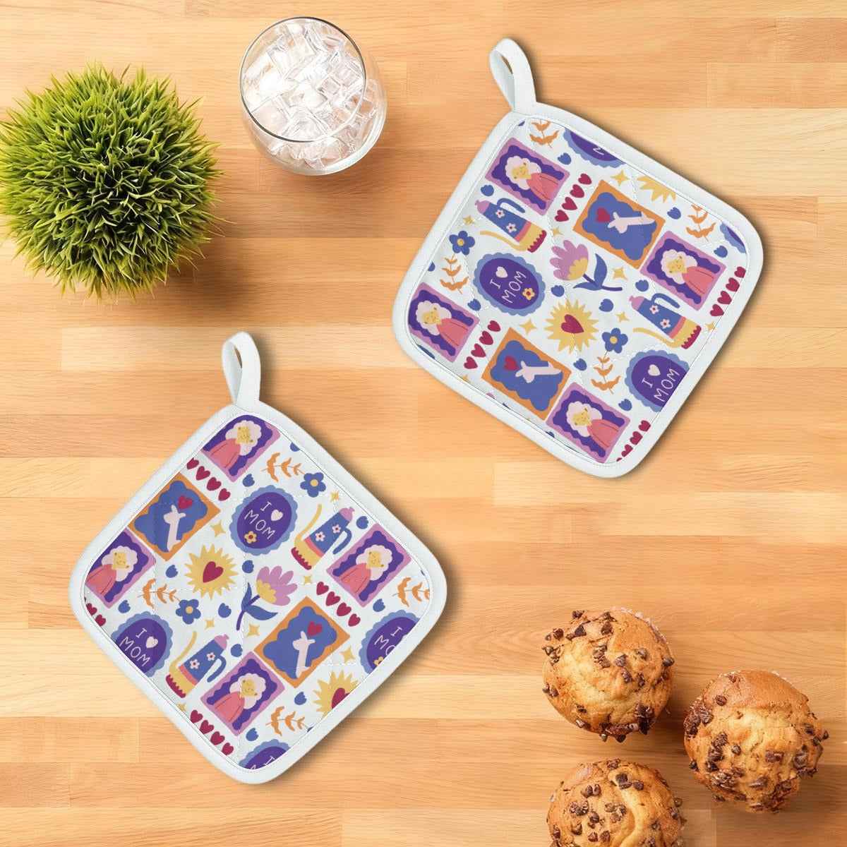 Mother’s Day Heat-Resistant Kitchen Gloves & Pad Set