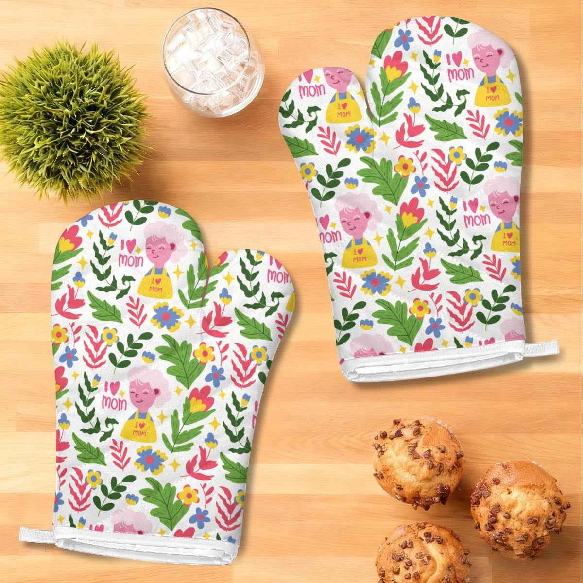 Mother’s Day Heat-Resistant Kitchen Gloves & Pad Set