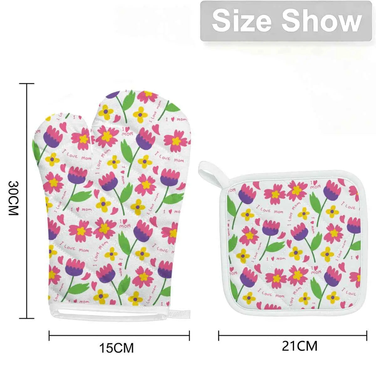 Mother’s Day Heat-Resistant Kitchen Gloves & Pad Set
