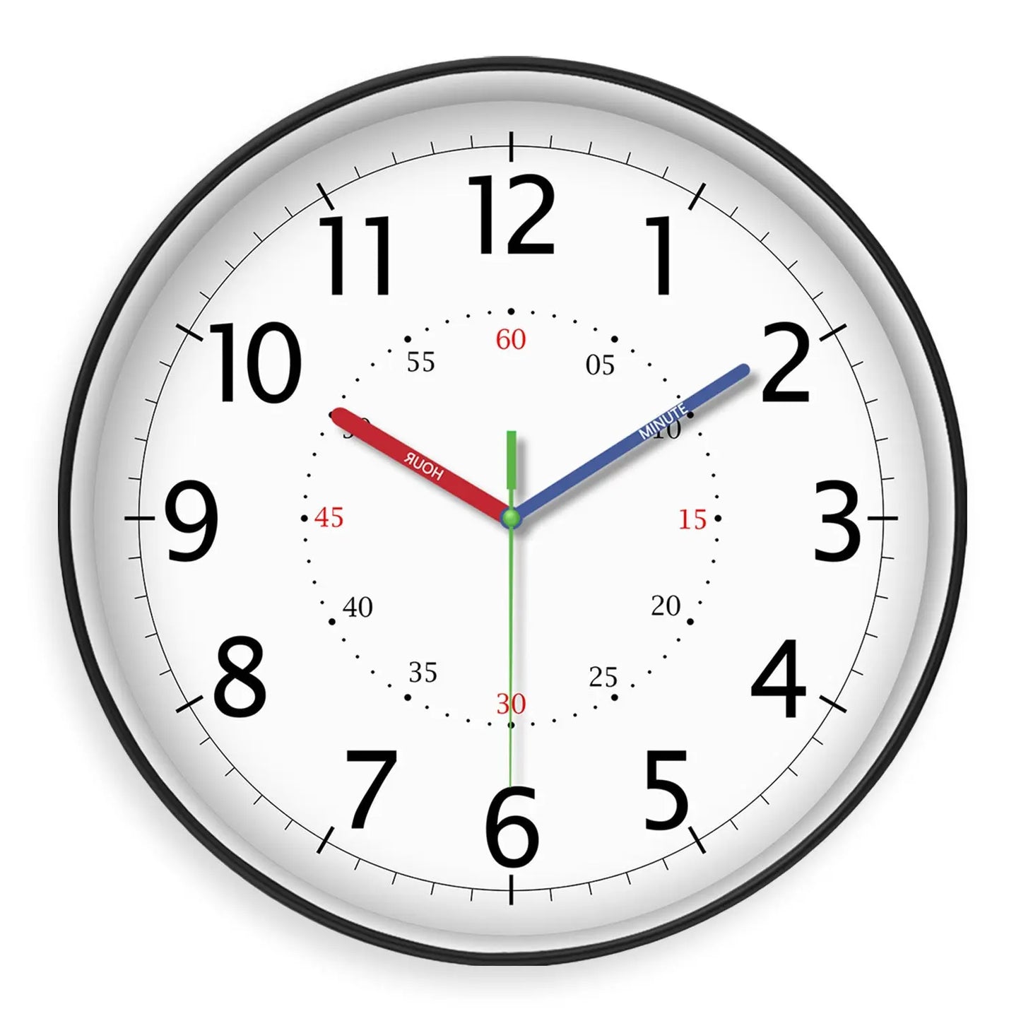 Rainbow Silent Wall Clock ? Modern Quartz Educational Clock for Kids & Home | Colorful No-Tick Decorative Clock TED
