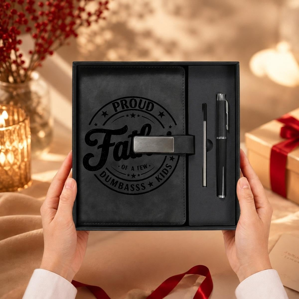 Father's Day Notebook Gift Set with Metal Pen | Personalized Father's Day Gifts - EverCharm Gifts