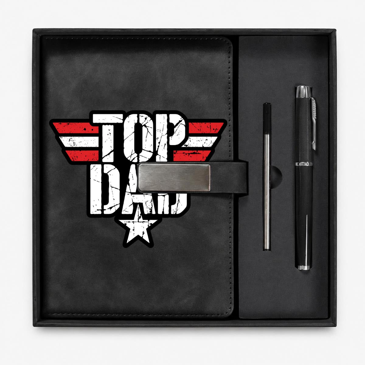 Father's Day Notebook Gift Set with Metal Pen | Personalized Premium Writing Gift Set - EverCharm Gifts