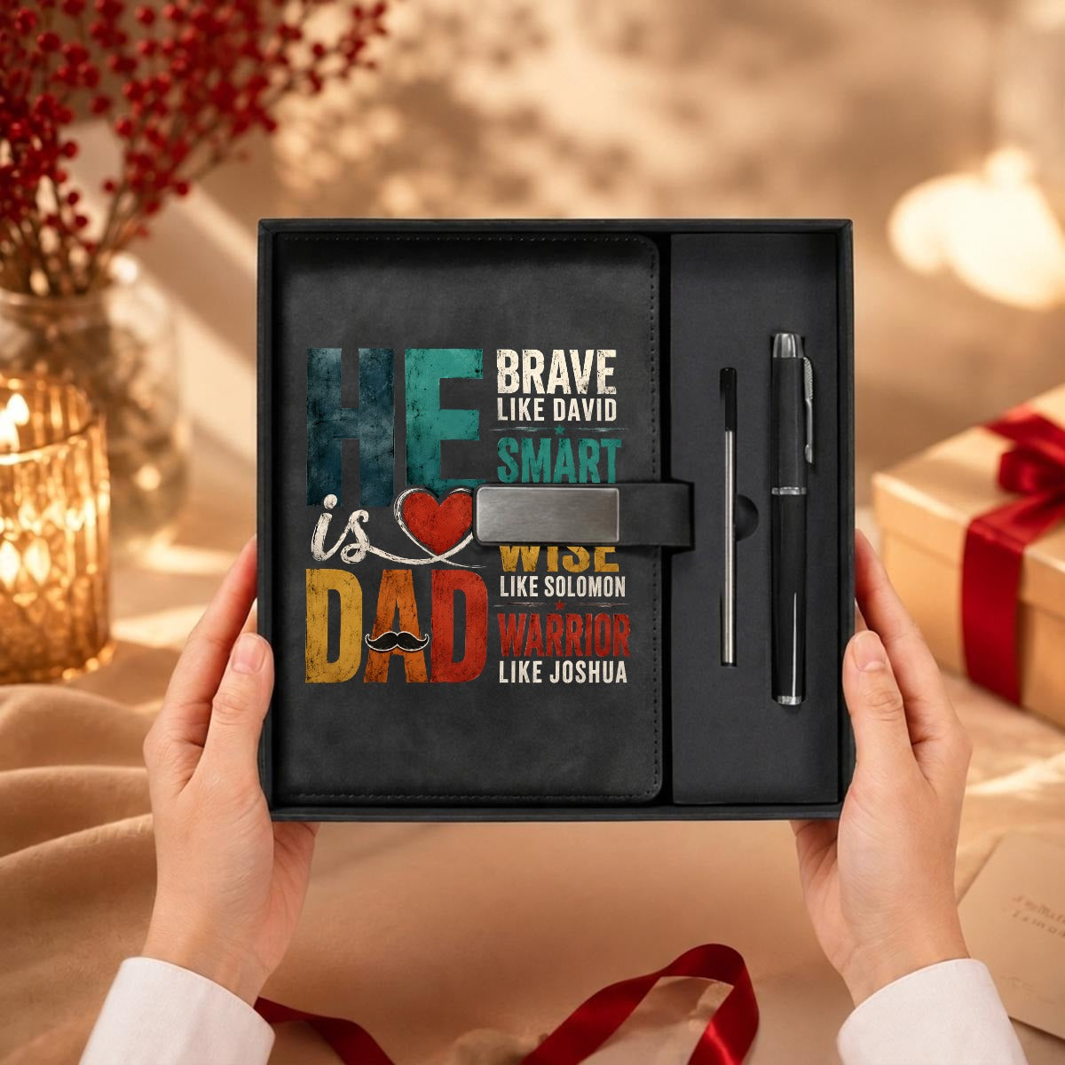Father's Day Notebook Gift Set with Metal Pen | Custom Notebook And Pen - EverCharm Gifts