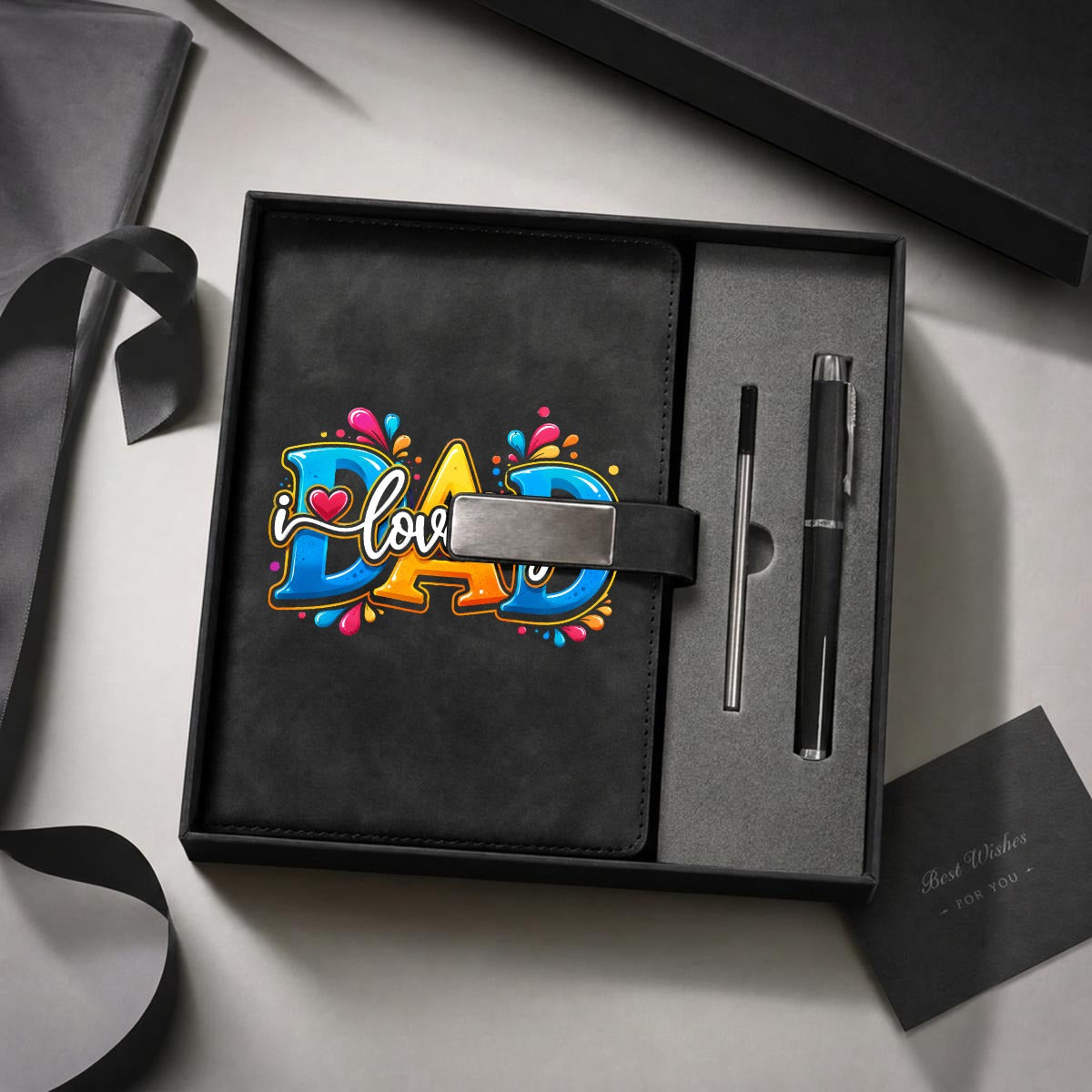 Father's Day Premium Notebook Gift Set with Metal Pen | Personalized Premium Writing Gift Set - EverCharm Gifts
