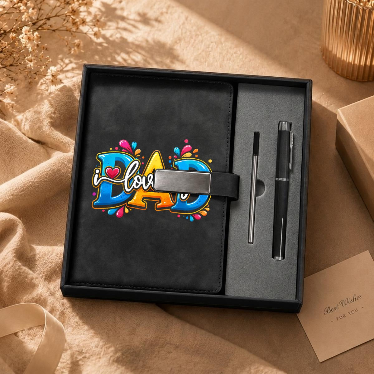 Father's Day Premium Notebook Gift Set with Metal Pen | Personalized Premium Writing Gift Set - EverCharm Gifts