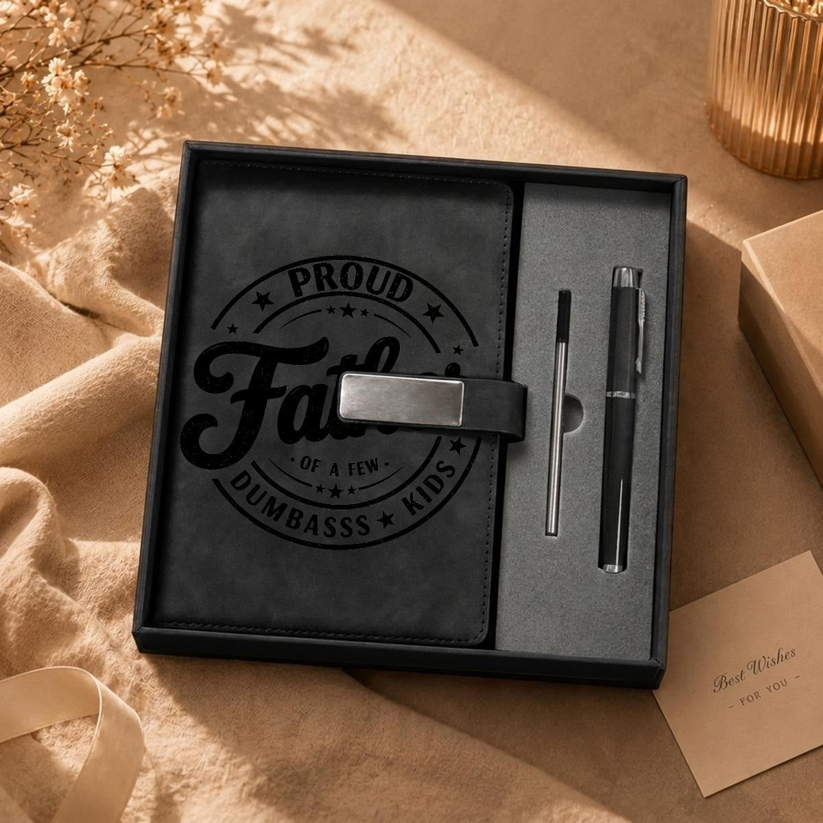 Father's Day Notebook Gift Set with Metal Pen | Personalized Father's Day Gifts - EverCharm Gifts