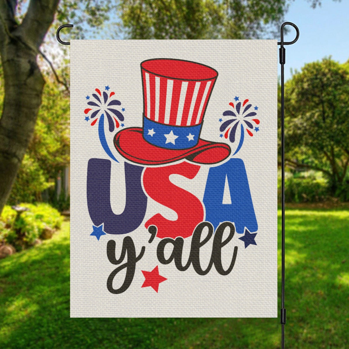 July 4th All-Over Print Garden Flag | July 4th Yard Decor - EverCharm Gifts