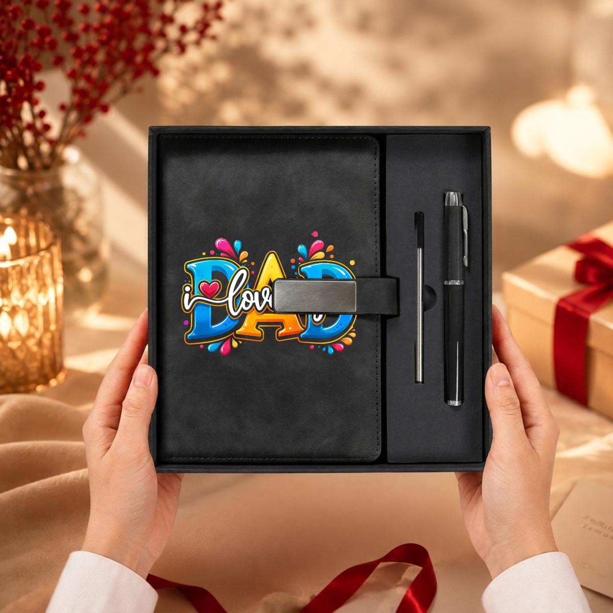 Father's Day Premium Notebook Gift Set with Metal Pen | Personalized Premium Writing Gift Set - EverCharm Gifts