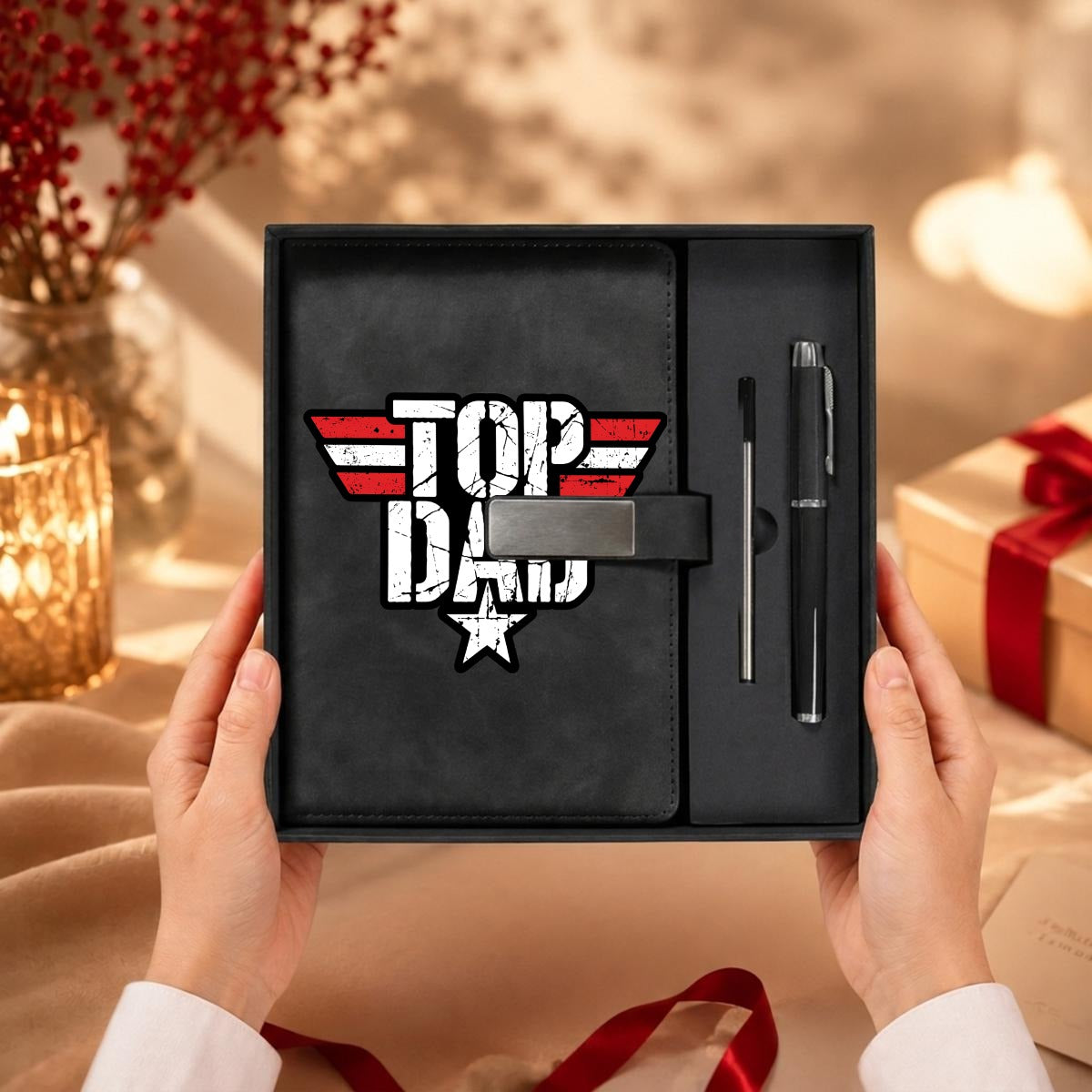 Father's Day Notebook Gift Set with Metal Pen | Personalized Premium Writing Gift Set - EverCharm Gifts