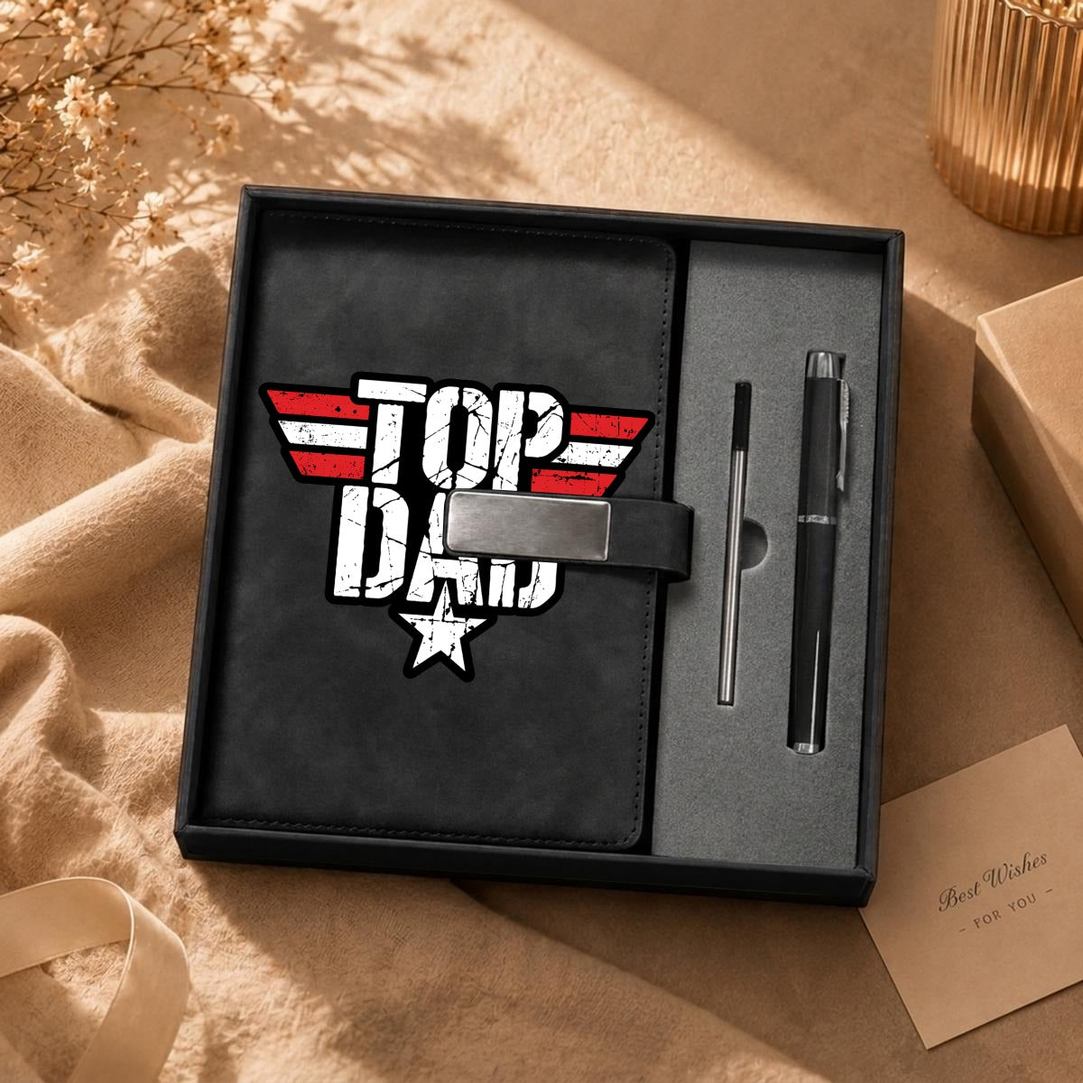 Father's Day Notebook Gift Set with Metal Pen | Personalized Premium Writing Gift Set - EverCharm Gifts