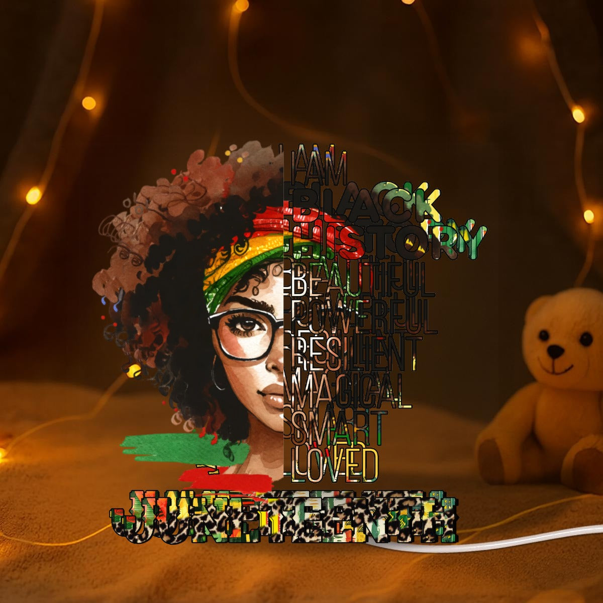 Juneteenth decor gift Custom Acrylic LED Light Box - EverCharm Gifts