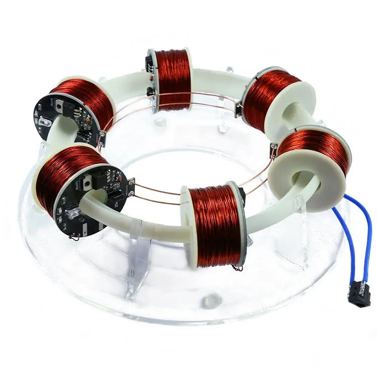 Cyclotron Ring Accelerator Toy – Magnetic Loop Science Desk Gadget | High-Tech Physics Display with LED Motion Track CJ
