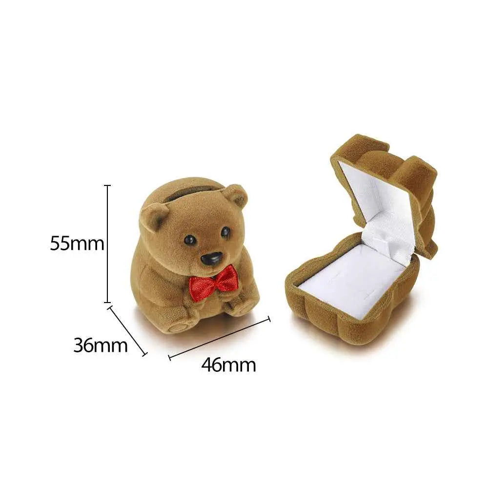 Cute Cartoon Jewelry Box- Plush Flip-Top Ring & Necklace Gift Case | Portable Mini Organizer