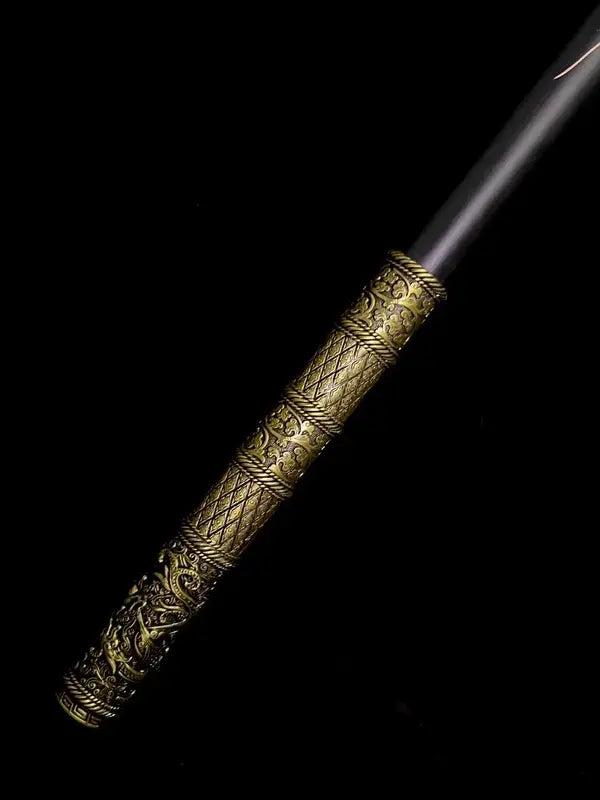 Sun Wukong Golden Staff Replica  Hand-Carved Wooden Desk Display Ornament TED