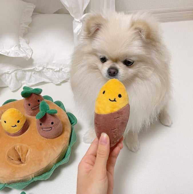 Plucking Groundnut Sweet Potato Set Of Plush Pet Toys Set - EverCharm Gifts