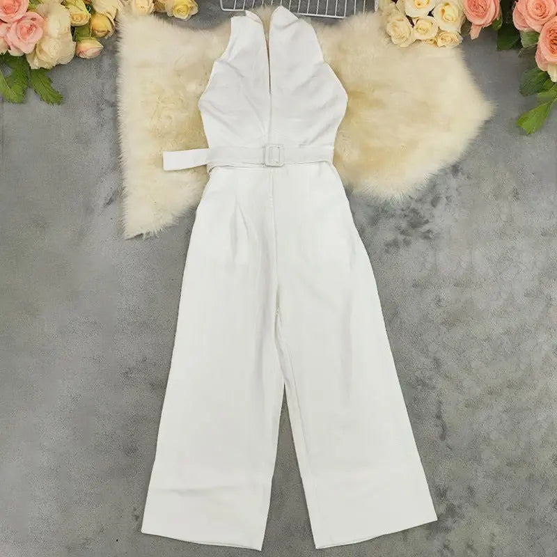Women’s Harajuku Cropped Jumpsuit – Sleeveless Slim Fit Romper with Patchwork Design | Korean Casual Style CJ