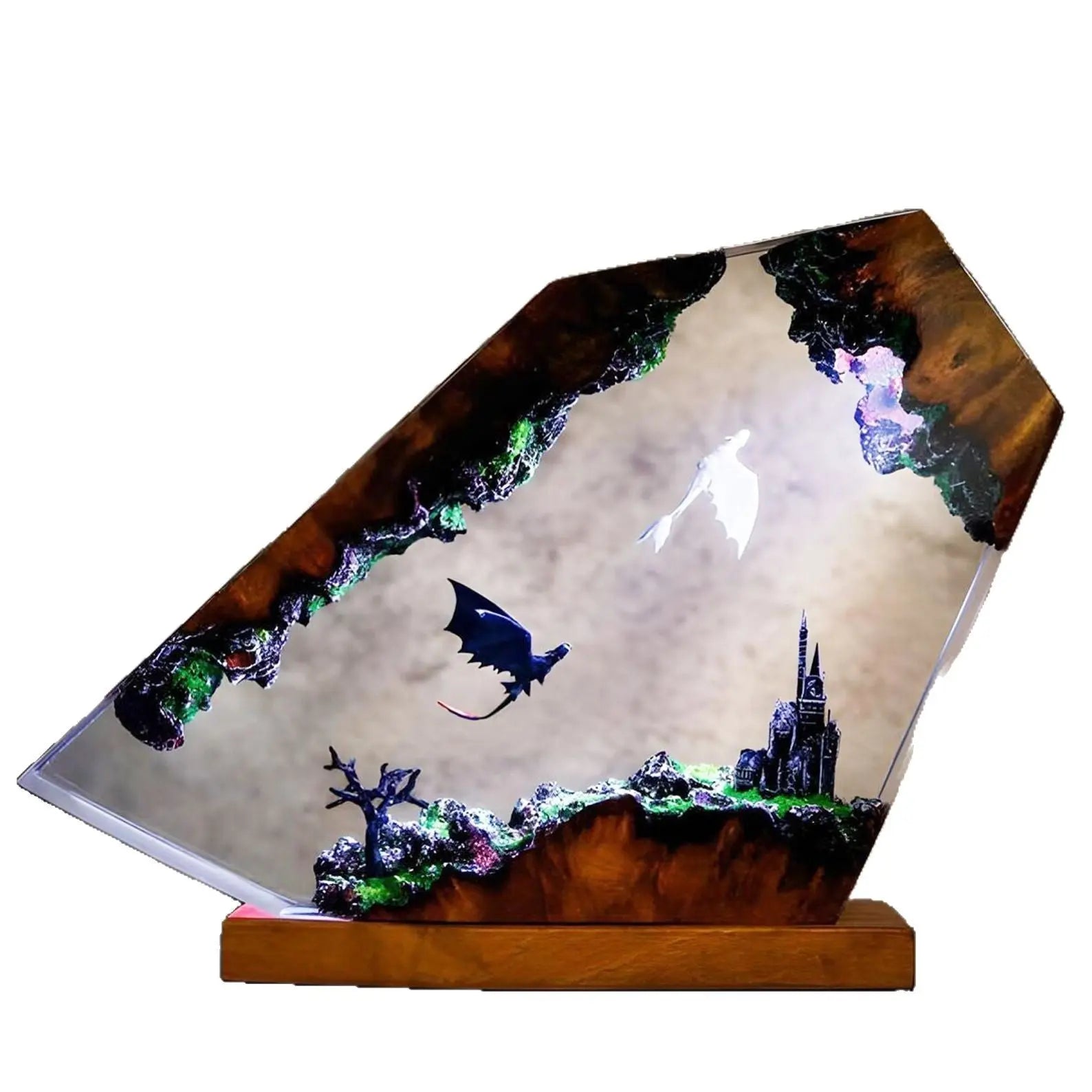 Handcrafted Dragon Resin Night Light Bohemian LED Decorative Lamp with Multicolor Lighting TED