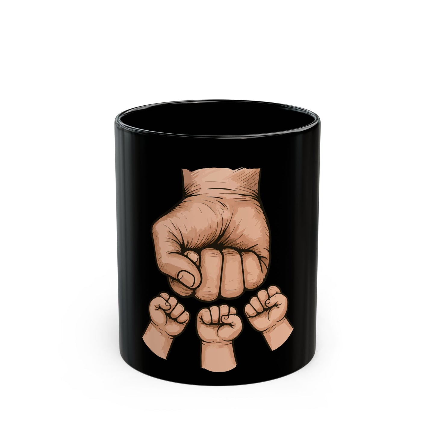 Black Mug — Dad and Kids Fist Bump Fatherhood Coffee Mug (11oz/15oz) - EverCharm Gifts