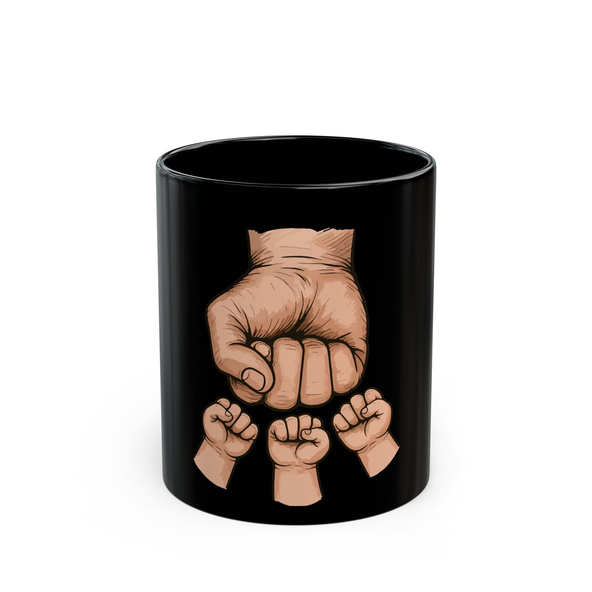 Black Mug — Dad and Kids Fist Bump Fatherhood Coffee Mug (11oz/15oz) - EverCharm Gifts