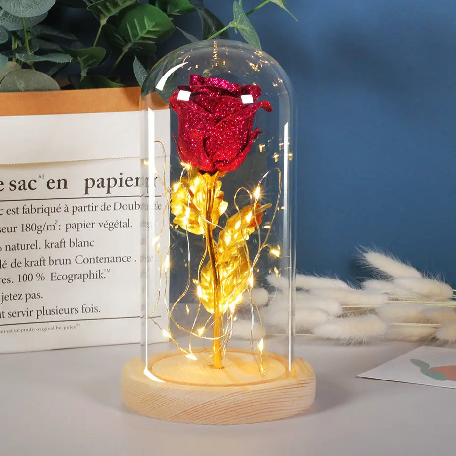 Eternal Rose LED Glass Dome – Romantic Forever Flower Gift for Girlfriend, Wife & Mother’s Day CJ