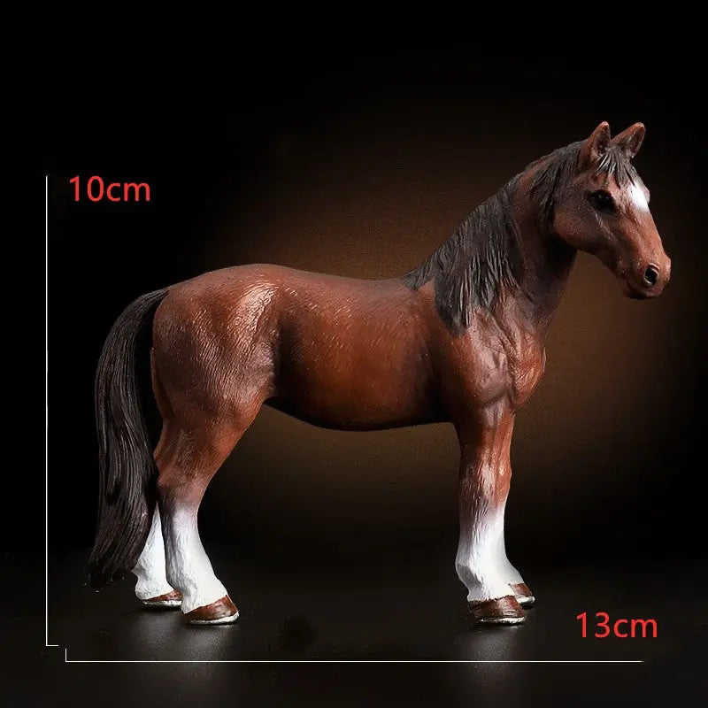 Horse Figurine Toy – Hand Painted Animal Collectible ABS Model CJ