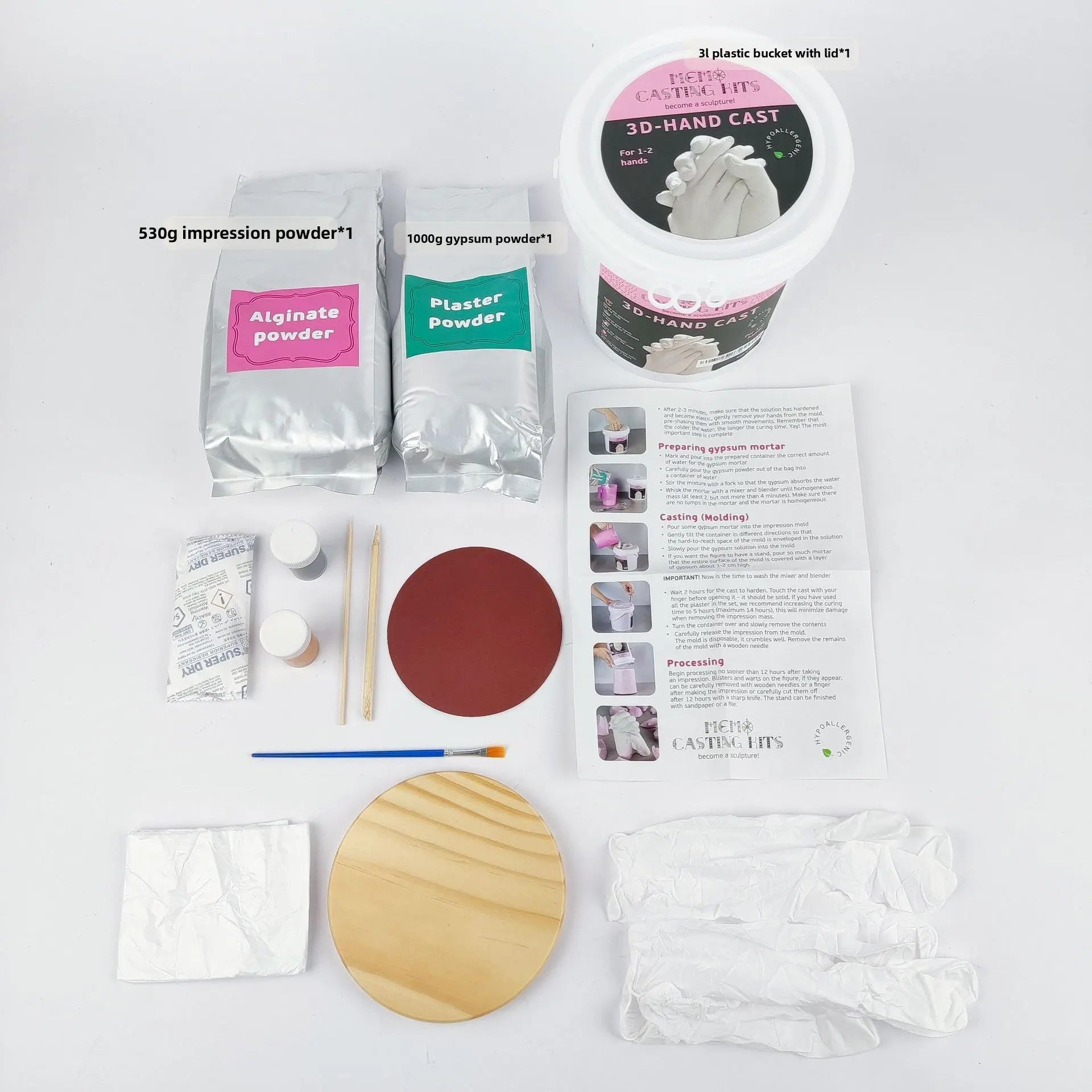 3D Hand Casting Kit DIY Handprint Mold Set for Couples & Families | Keepsake Plaster Sculpture Kit TED