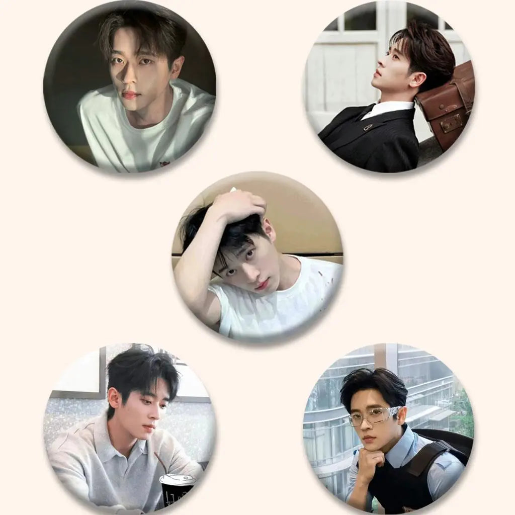 Celebrity Badge Pins Set - Jinyue Ruge, Chenglei & Zhouye Fan Merch | 58mm Metal Brooches & Backpack Accessories TED